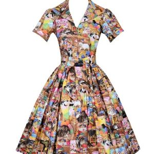 2XL Bernie Dexter Crazy Cat Lady Library Dress